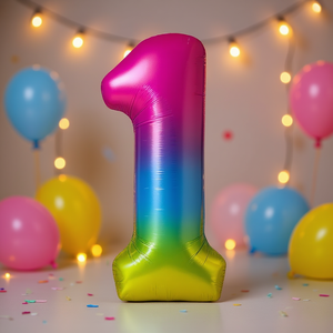 Ballon de fête multicolore numéro N1 80cm, lot de 12 - Product Image 3