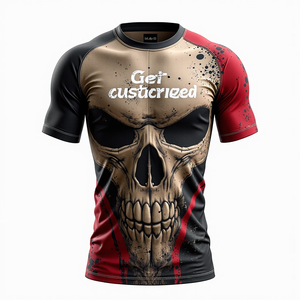 Rashguard MMA personnalisé haute performance, manches courtes, extensible, léger, respirant, confortable, coupe ajustée, Kimono de Jiu - Product Image 2