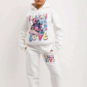 ชุดวอร์ม2ชิ้นสำหรับผู้หญิงชุดวิ่งจ๊อกกิ้งชุดลำลองสำหรับฤดูหนาวแบบกำหนดเองแฟชั่นใหม่ - Product Image 4