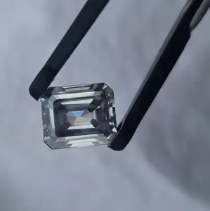 Cinza Esmeralda Forma Moissanite Diamante Cinza Moissanite VVS Claridade Fazendo Para Moissanite Jóias Hip Hop Jóias