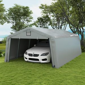 Tente d'auvent de garage portable robuste avec 2 fenêtres de ventilation et grande <span class=keywords><strong>porte</strong></span> <span class=keywords><strong>pour</strong></span> <span class=keywords><strong>voiture</strong></span> camion moto vélo - Product Image 1