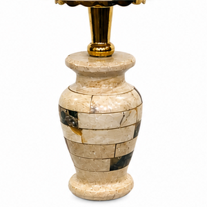 Chicha de luxe moderne à rayures géantes en marbre naturel et laiton massif, design décoratif - Product Image 3