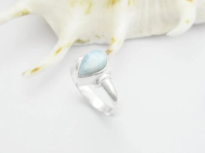Bague Larimar classique en argent Sterling 925 faite à la main pour les femmes serti de pierres précieuses naturelles pour les mariages anniversaires - Product Image 4
