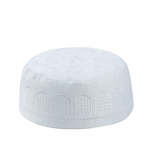 Venta al por mayor personalizado bordado adulto musulmán Kufi sombrero islámico impreso plano superior étnico islámico sombrero gorra - Product Image 6