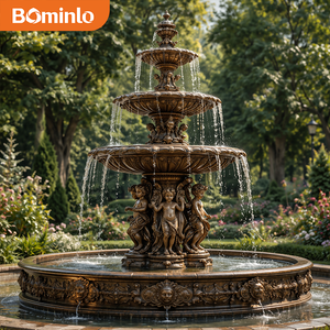 Grande Fontana d'Acqua in Bronzo per Esterni, Classica Fontana a 3 Livelli con Statua di Giovenca per Ville, Giardini, Parchi e Cortili - Product Image 3