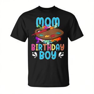 T-shirt familial avec peinture artistique « Maman du gamin d'anniversaire », vêtements pour fête d'anniversaire des enfants - Product Image 2