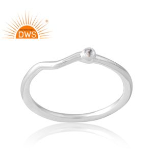 แหวนพลอยบุษราคัมสีขาวเงินธรรมชาติดีไซน์ใหม่สำหรับเป็นของขวัญสำหรับผู้หญิง - Product Image 1