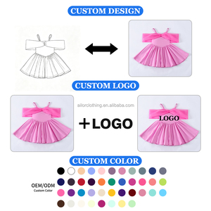 Girls Yoga Dress Nylon Spandex Long Sleeve Half Zipper built in Shorts Scalloped Hem Kids <b>Gymnastics</b> Suit - Product Image 4