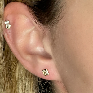 Spanish Style <b>Stud</b> <b>Earrings</b> Cubic Zirconia Bezel <b>Earrings</b> 9k 375 Fine Gold Jewelry <b>Earrings</b> <b>for</b> Girls Women <b>Men</b> - Product Image 5