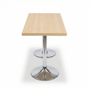 Table de salle à manger de restaurant en bois personnalisée, mobilier de café, table de bistrot, table de café avec pieds en métal pour 2 à 4 personnes - Product Image 4