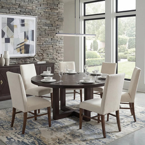 Chaise de salle à manger rembourrée moderne avec pieds en bois massif, chaise latérale en tissu pour restaurant, hôtel, maison, salle à manger - Product Image 4