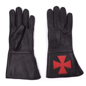 Gants maçonniques en cuir noir, gants de chevalier templier, gants de joueur de cornemuse, gants de batteur, gants de cérémonie - Product Image 3