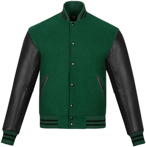 Chaqueta de hombre de talla grande transpirable en blanco al por mayor universitaria hecha en fábrica, chaqueta de béisbol universitaria para hombre - Product Image 1