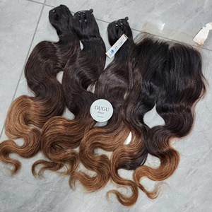 GUGU Cabello Humano Virgen Remy Marrón Oscuro de 20 Pulgadas, Ondulado, Doble Trama, Súper Doble Estirado, Color Personalizable, 100g, Vietnamita - Product Image 3