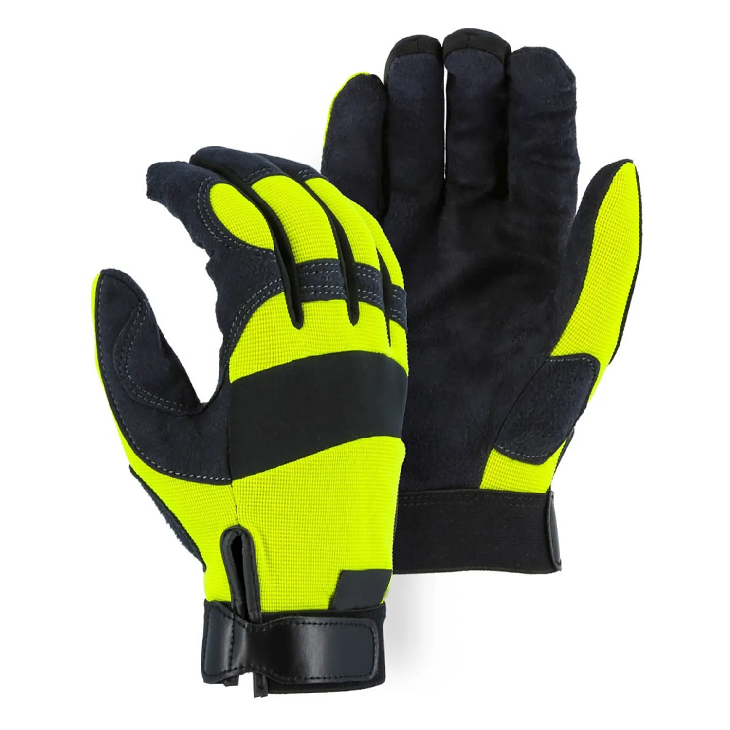 Premium synthetic leather amara mechanic gloves anti vibration safety mechanical work gloves spandex back comfortable hand glove
