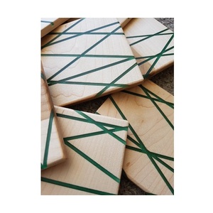 Sous-verre décoratif rond en bois MDF gravé au laser 4 pouces avec feuille d'arbre de vie dans des ensembles de sous-verre en bois de Style symbolique - Product Image 3