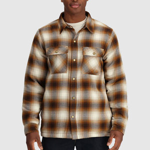 Camisa de Franela Cepillada Personalizada de 220 GSM para Hombre, Camisa Sólida Tipo Shacket, 100% Fibra de Bambú, Transpirable, Ecológica, con Protección UV y Cuello Camisero - Product Image 2
