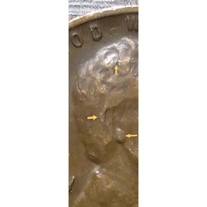 Pièce de monnaie Lincoln Wheat Penny de 1944, objet de collection culturel, avec erreurs distinctives sur la goutte et le rebord - Product Image 6