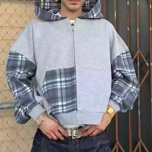 เสื้อฮู้ดผ้าฝ้ายฟลีซ 100% สำหรับผู้ชาย สไตล์ลำลองสำหรับฤดูหนาว ผ้าหนา ล้างสีแบบ Acid Wash แต่งลายปะติดปัก ทรงโอเวอร์ไซส์ - Product Image 5