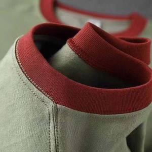 Fabricante 220gsm 100% Camiseta de algodón Contraste Rib Collar Crewneck Camiseta de manga corta Ringer Tee para ropa de hombre Camisas - Product Image 2