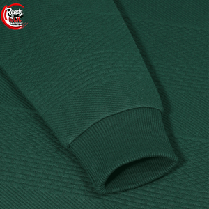 Sweat-shirt à col rond à texture verte britannique pour homme Design découpé pour l'hiver - Product Image 4