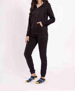 Fabricante de chándales negros, conjunto deportivo personalizado de dos piezas para mujer y hombre con sudadera con capucha y pantalones deportivos para uso casual - Product Image 6