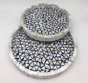 Bandeja con incrustaciones de mopa hecha a mano, bandeja rectangular decorativa para servir madre de perla, la mejor decoración para el hogar, incrustación India - Product Image 6