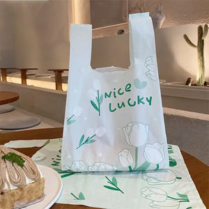 Sac de t-shirt en plastique épais de qualité supérieure jetable et réutilisable de haute qualité Shopping pratique beaucoup de couleurs pour l'emballage - Product Image 5