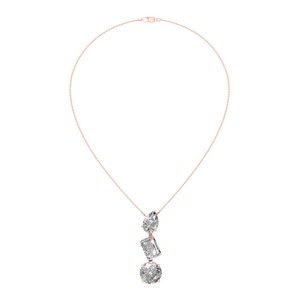 Elegante diseño personalizado 14K oro sólido colgante collar laboratorio crecido brillante corte diamante IGI certificado mujer joyería fina boda - Product Image 1