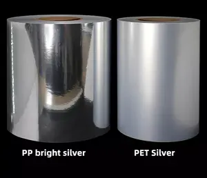 环保亚光银Pet 140g白色玻璃纸制造商不干胶标签纸Pet薄膜