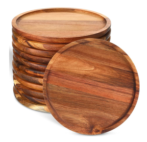 Placa de cargador de madera rústica artesanal sostenible ecológica para mesa decorativa - Product Image 3