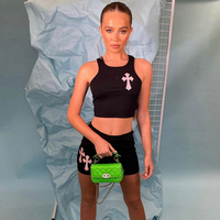 Ensemble de jogging d'été 2 pièces en coton uni pour femme, débardeur et short, séchage rapide, respirant, écologique, col rond, décontracté, vente en gros