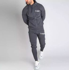 Survêtement de sport pour homme, marque vierge, logo personnalisé, ensemble deux pièces d'entraînement et de jogging - Product Image 1