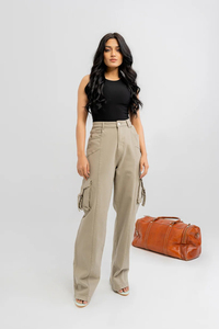 Pantalons en jean haute performance, respirants, décontractés, pour femmes, coupe ample, pantalons cargo, 2025, service OEM, prix bas, OEM - Product Image 2