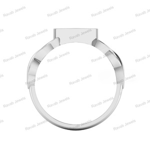 Meilleure vente 8mm Semi Mount bague de fiançailles de mariage à la main femme lunette classique en argent Sterling 925 tressé placage cadeau - Product Image 4