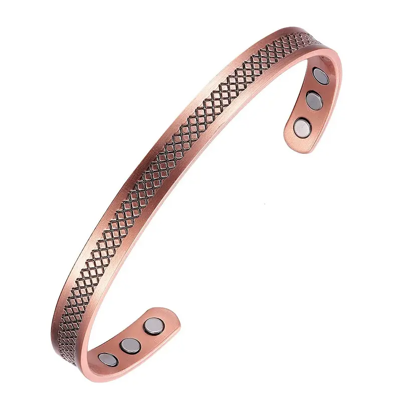 Fancy Design Pure Copper Bracelet Adjustable Magnetic Copper Cuff Bracelets For Men And Women Accessories