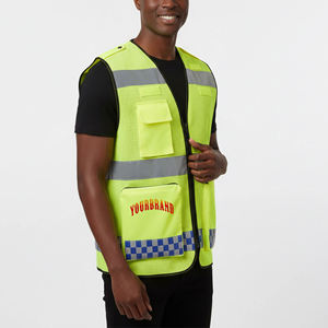 Chaleco de Seguridad de Alta Visibilidad ANSI Clase 2 con Luz LED Intermitente y Bolsillos de Malla Reflectante Transpirable e Impermeable, Logotipo Personalizable - Product Image 6