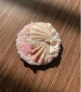 Small Round Seashell <b>Mirror</b> Handmade Vietnam Marine Shell Ornamentation Gift - Product Image 3