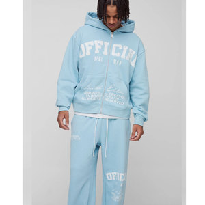Conjunto de Sudadera con Capucha y Pantalones Deportivos Holgados Ligeros Estampados Personalizados, 2 Piezas, Felpa, Trajes Deportivos para Hombre, Sudadera con Capucha, Chándales de Invierno - Product Image 3