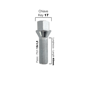 10 bulloni ch.17 14x1.5 lung.40mm - Product Image 2