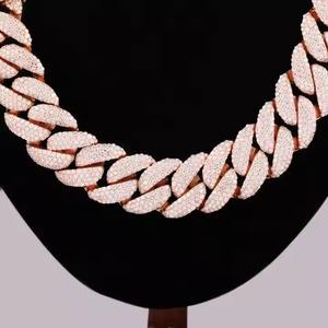 Chaîne cubaine de luxe Hip Hop en Moissanite plaqué or rose Chaîne de corps en Moissanite glacée avec diamants pour fêtes mariages Saint Valentin - Product Image 2