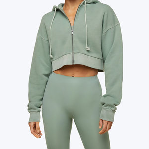 Custom Logo Winter Hooded Knitted Oversize Puff Printing Fleece Cotton Round Neck Vintage Sweatshirt Women Wholesale - Product Image 1