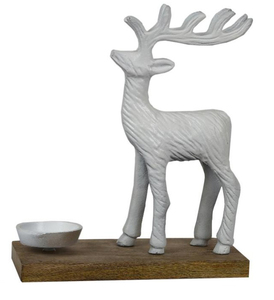 Nouveau produit de décoration de Noël de luxe Cerf en aluminium de couleur blanche sur socle en bois du fabricant et du fournisseur indien - Product Image 6
