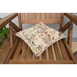 Beige Wool Kantha Patchwork <b>Pillow</b> 12x12 Inch Luxury Vintage Embroidered Fluffy Rustic <b>Throw</b> <b>Pillow</b> for Floor Use - Product Image 4