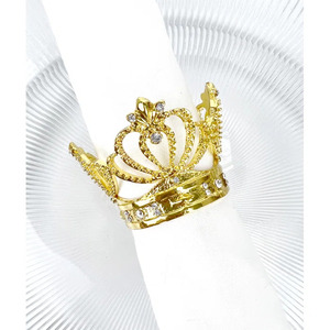 Rond de serviette Design classique fait à la main en laiton métal plaqué or finition meilleur pour anniversaire mariage cadeau porte-serviettes - Product Image 1