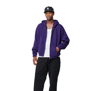 Sudadera con capucha y cremallera de 350gsm de gran tamaño personalizada para hombres de alta calidad para estampado de hojaldre Técnica de teñido liso de impresión digital para invierno - Product Image 3