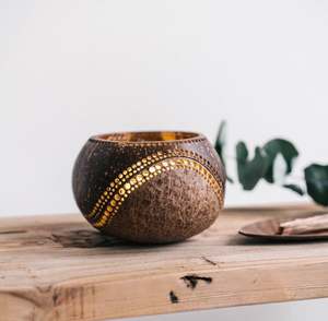 Idea <b>for</b> Relax at Home, Party With Coconut Tealight Holder/ Coconut Shell Tealight Candle Holder Made From 100% Coconut Shell - Product Image 6