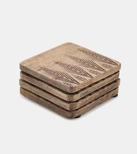 Ensemble de 4 sous-verres en bois naturel parfait pour tasse de table tasse sous-verre protecteur de boisson de qualité supérieure pour les cadeaux de décoration intérieure élégants - Product Image 2