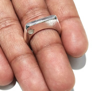 Anillo de Plata de Ley 925 con Piedra Lunar Arcoíris Natural, Hecho a Mano, Anillo de Regalo con Piedra de Nacimiento para Novias