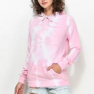 Femmes personnalisable poids lourd tricoté coton cravate teinture à capuche respirant hiver Streetwear goutte épaule avant Logo 100% coton - Product Image 6
